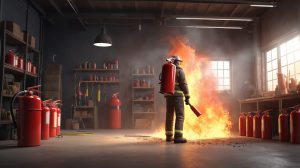 طریقه ی خاموش کردن آتش با کپسول آتش نشانی 02